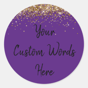 Adesivo Favor de Festa de Aniversário Personalizado Roxo D