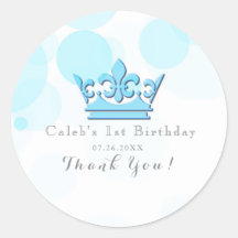 Favor de festa de aniversário real Coroa Azul e Po