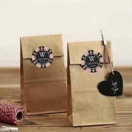 Adesivo Favor de Festa de casamento Chip Casino do Poker D