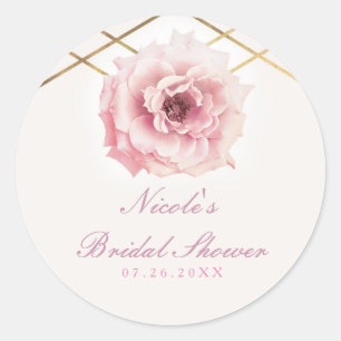 Adesivo Favor de festa de chá de noiva Pink & Gold Floral