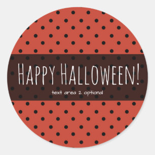 Adesivo Favor de festa de Halloween com bolinhas pretas e 