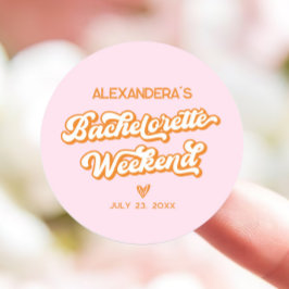 Adesivo Favor de festa de solteira cor-de-rosa e laranja d