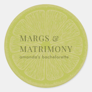 Adesivo Favor de festa de solteira Margs & Matrimony Lime