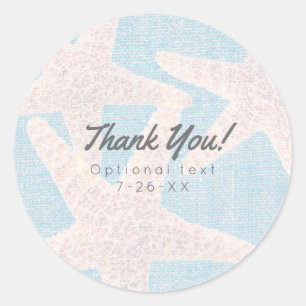 Adesivo Favor de festa na praia de Estrela-do-Mar Branca e