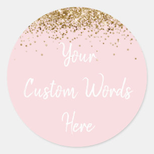 Adesivo Favor de Festa Personalizado Aniversário Bege Rosa
