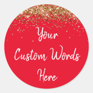 Adesivo Favor de Festa Personalizado Aniversário Vermelho 