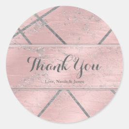 Adesivo Favor de festa Pink & Silver Satim Brilho Glam Chi