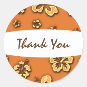 Adesivo Favor de festa tropical de flor de hibisco retrô v