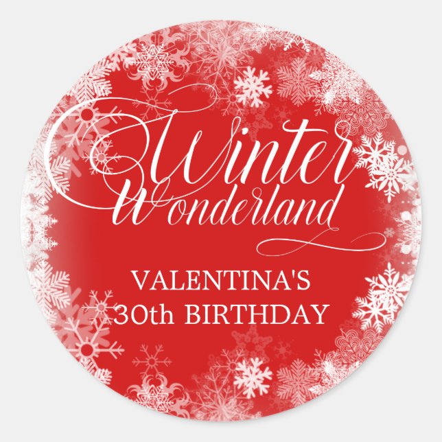 Adesivo Favor de floco de neve de Winter Wonderland para o (Frente)