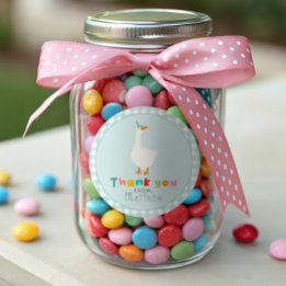 Adesivo Favor de Gingham Azul de Aniversário de Meninos Ga