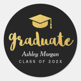 Adesivo Favor de Graduação de Formando do Script Dourado M