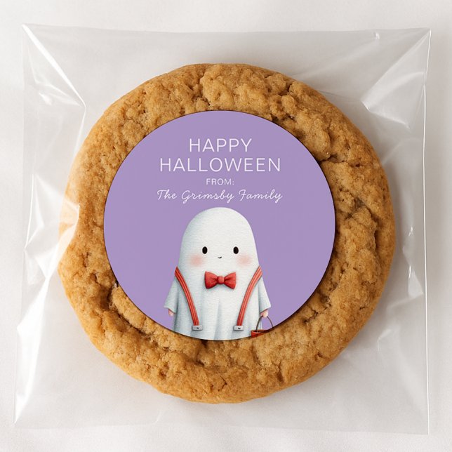 Adesivo Favor de Halloween Fantasma Fofo (Criador carregado)