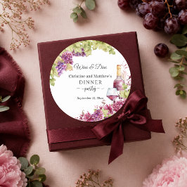 Adesivo Favor de jantar Chic Wine and Dine
