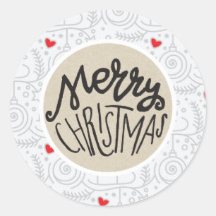 Adesivo Favor de Natal Caprichoso Corações Vermelhos Lindo