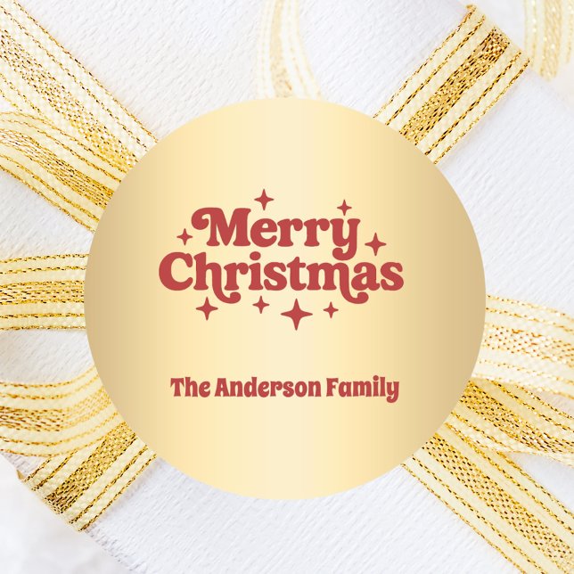 Adesivo Favor de Natal vermelho dourado (Criador carregado)