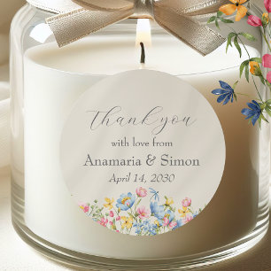 Adesivo Favor de noivado com agradecimento floral de jardi