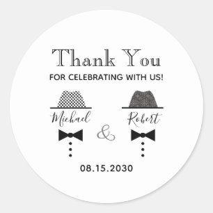 Adesivo Favor de Obrigado Casamento Gay