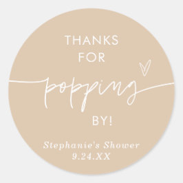 Adesivo Favor de Pipoca Boho, Obrigado por Aparecer Favor