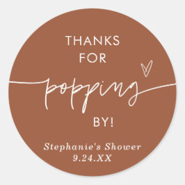 Adesivo Favor de Pipoca de Terracota, Obrigado por Compare