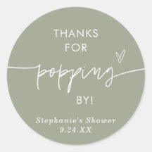 Favor de Pipoca Verde Boho, Obrigado por Passar