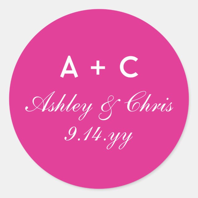 Adesivo Favor de Recepção de casamento Personalizado Moder (Frente)