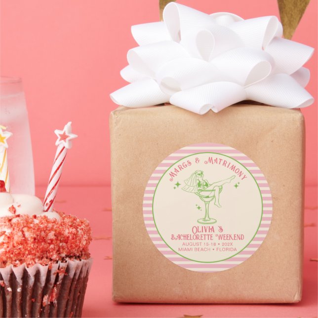 Adesivo Favor de Solteira Retro Margs & Matrimônio (Festa)