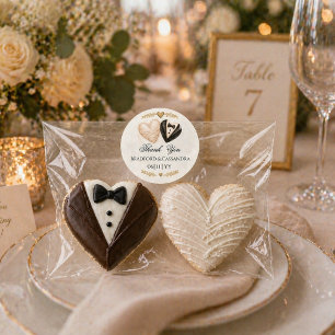 Adesivo Favor de tratamento de casamento agradecimento dat