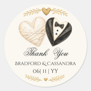 Adesivo Favor de tratamento de casamento agradecimento dat