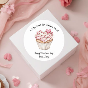Adesivo Favor de tratamento de Cupcake do Dia dos Namorad
