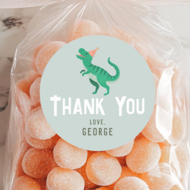 Adesivo Favor do Aniversário de criança do Dinossauro T-Re (Criador carregado)