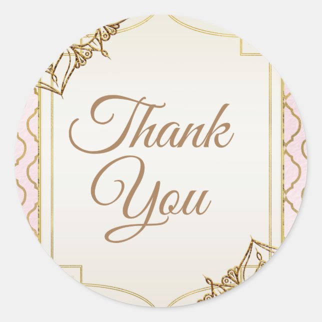 Adesivo Favor do casamento das noites árabes marroquinas,  (Frente)