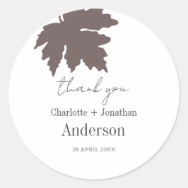 Adesivo Favor do Casamento de Folha de outono Castanho