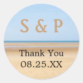 Adesivo Favor do Casamento de Praia Obrigado Sticker Perso