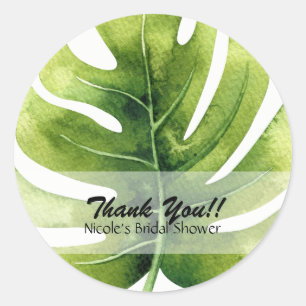 Adesivo Favor do Casamento do Partido Tropical Leaf Summer