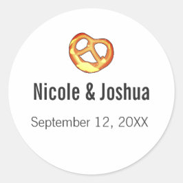 Adesivo Favor do Casamento Pretzel Personalizado Moderno