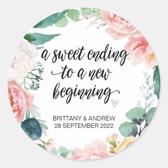 Adesivo Favor do Casamento Trate Bag Jar Sweet Começar Cl (Frente)