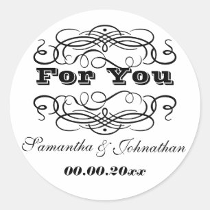 Adesivo Favor do casamento vintage "para você "