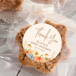 Adesivo Favor do Chá de fraldas da Abóbora