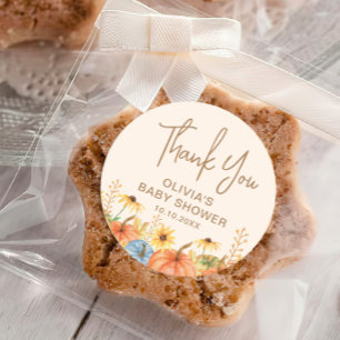 Adesivo Favor do Chá de fraldas da Abóbora