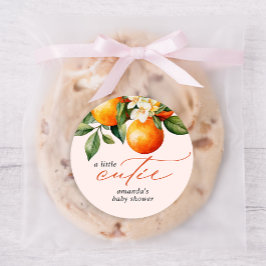 Adesivo Favor do Chá de fraldas da Clementina Laranja Pequ