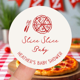 Adesivo Favor do Chá de fraldas da Pizza Bebê Slice Slice