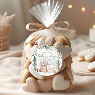 Adesivo Favor do Chá de fraldas de Animais da Floresta