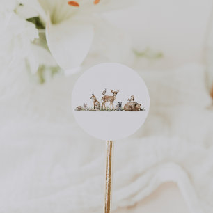 Adesivo Favor do Chá de fraldas de Animais Florestais