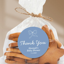 Adesivo Favor do Chá de fraldas de Fita Azul Personalizado