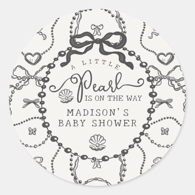 Adesivo Favor do Chá de fraldas do Arco de coquete preto d (Frente)