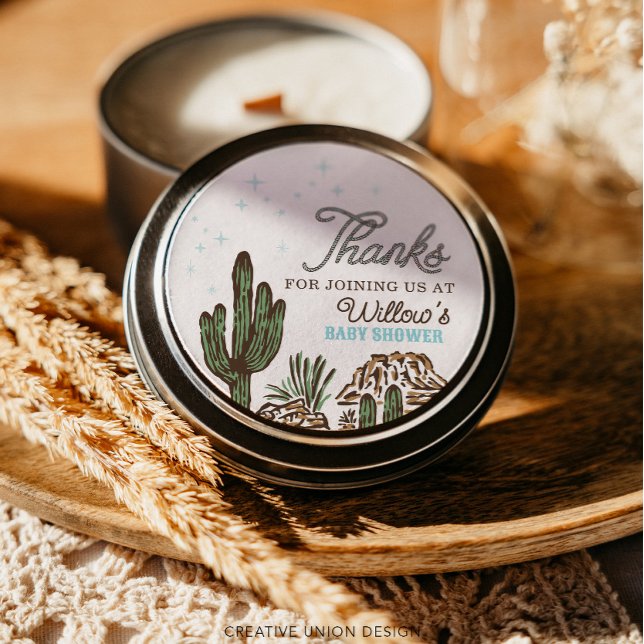 Adesivo Favor do Chá de fraldas do Garoto do Cowboy Ociden (Criador carregado)