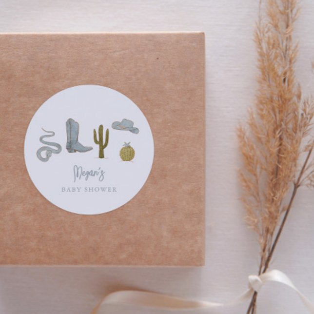 Adesivo Favor do Chá de fraldas do País Cowboy (Criador carregado)