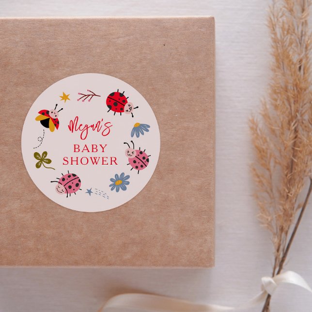 Adesivo Favor do Chá de fraldas Ladybug (Criador carregado)