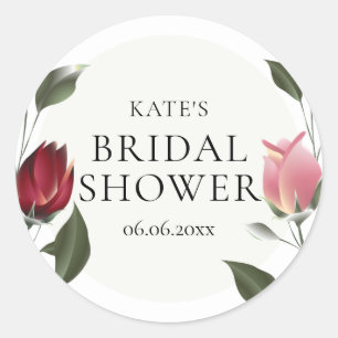 Adesivo Favor do Chá de panela Floral Rosa moderno