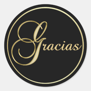 Adesivo Favor do Envelope GRACIAS Dourado Elegante